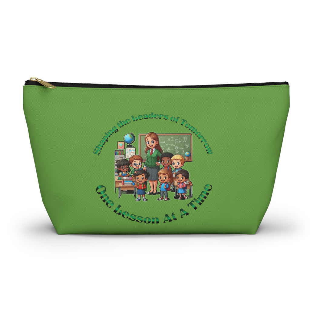 Shaping the Leaders of Tomorrow Green Accessory Pouch w T-bottom