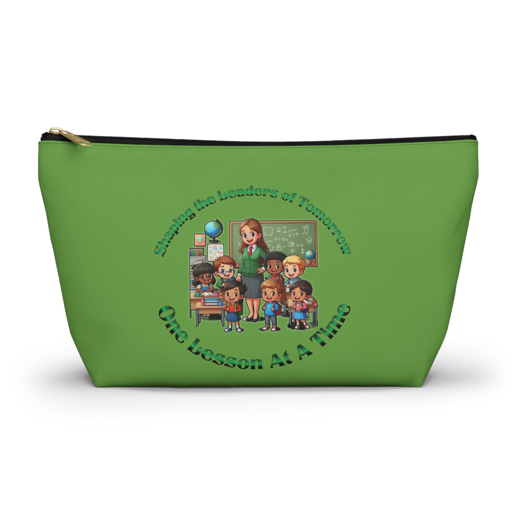 Shaping the Leaders of Tomorrow Green Accessory Pouch w T-bottom