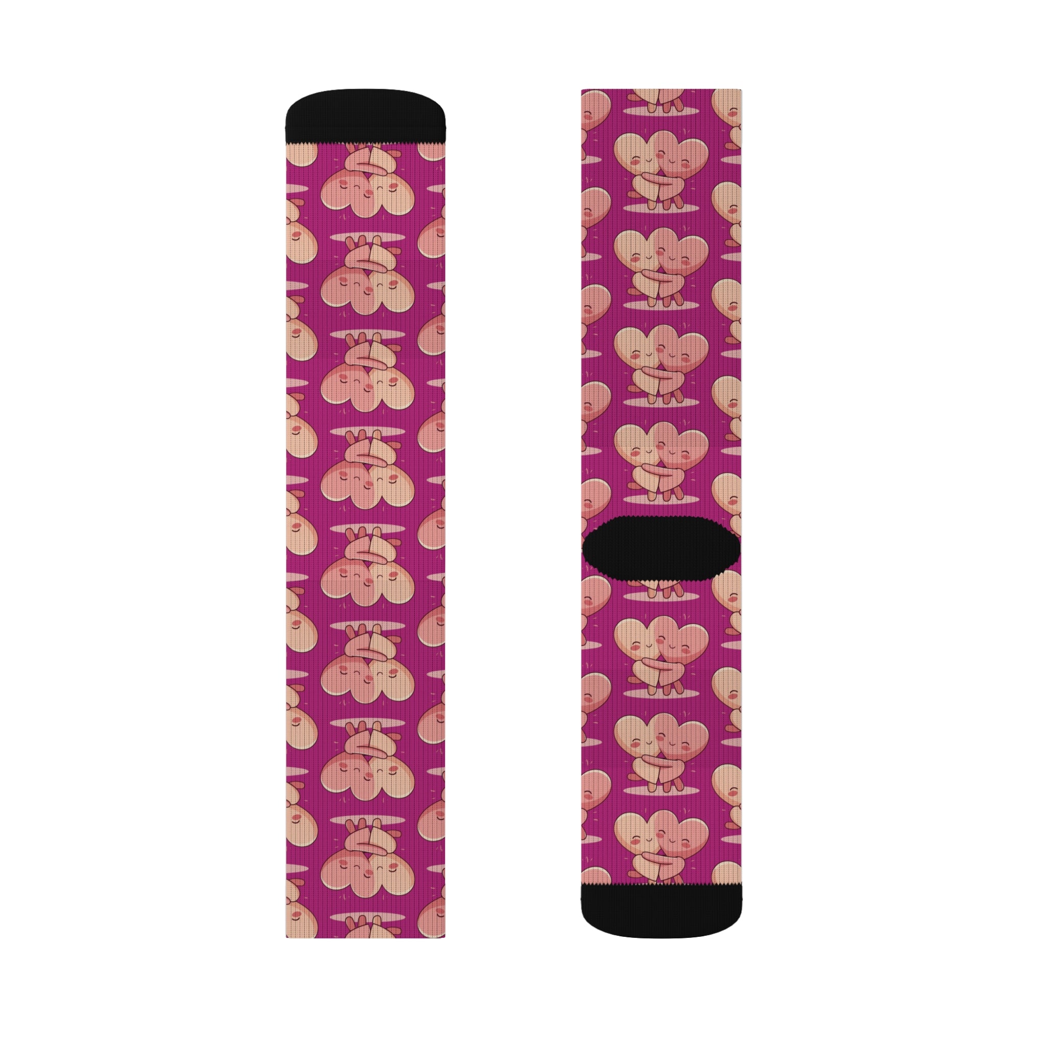 Cute Hugging Hearts Valentine's Socks