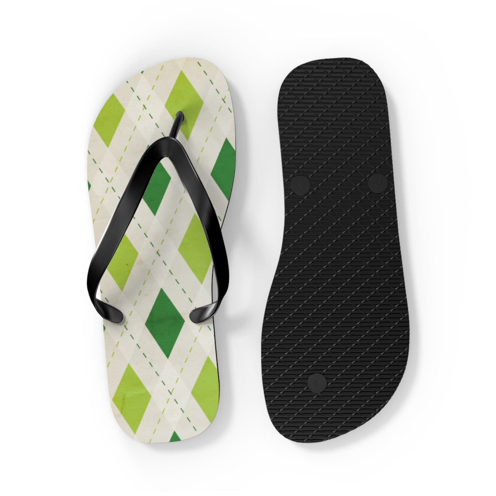 Flip Flops Green Diamonds