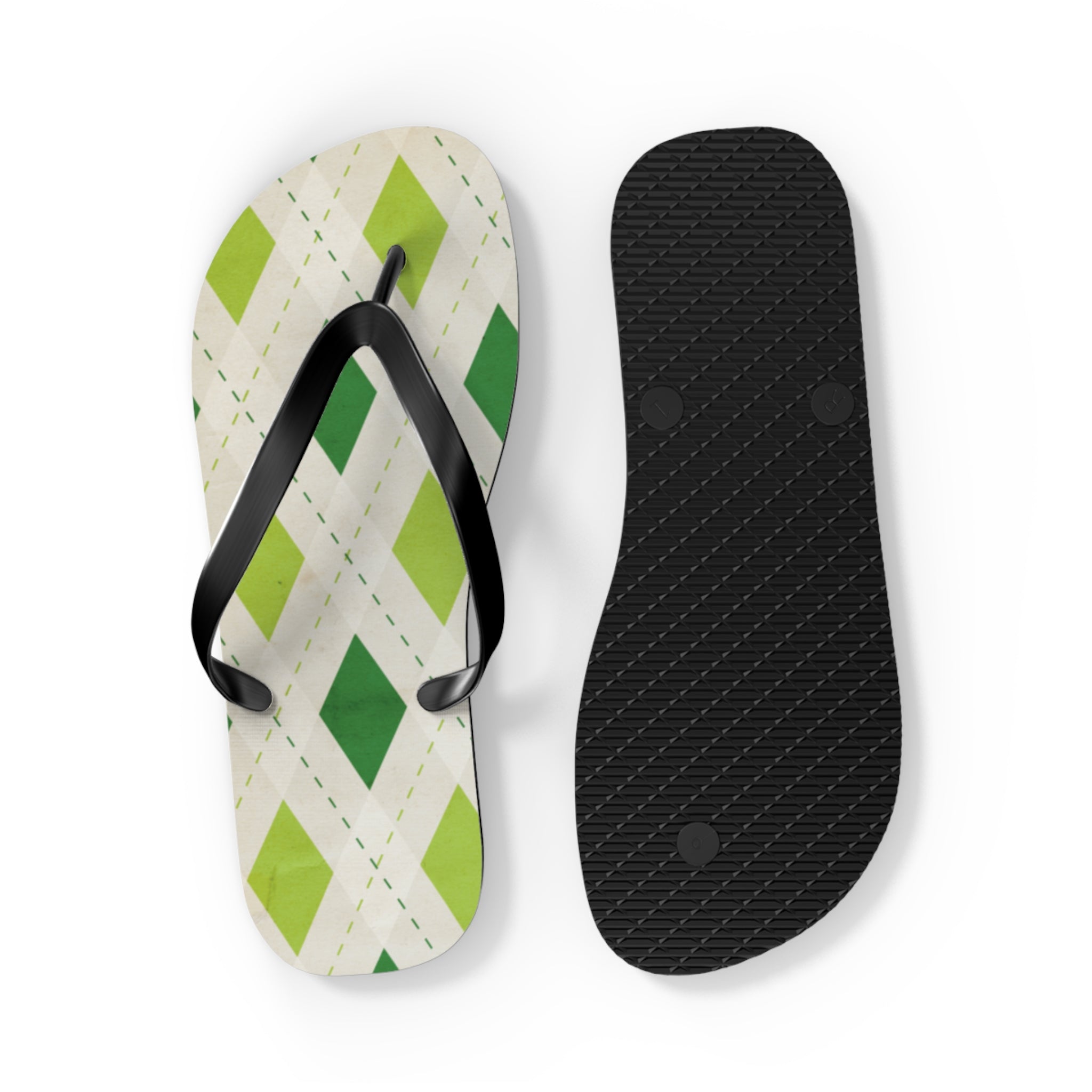 Flip Flops Green Diamonds