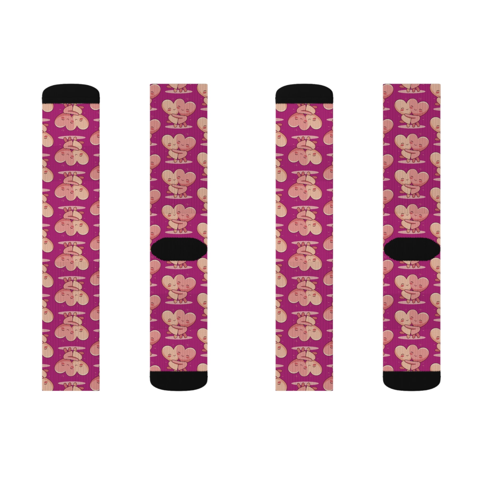 Cute Hugging Hearts Valentine's Socks