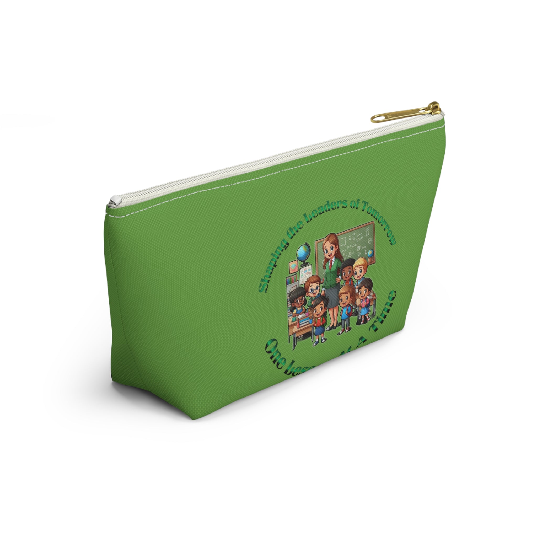 Shaping the Leaders of Tomorrow Green Accessory Pouch w T-bottom