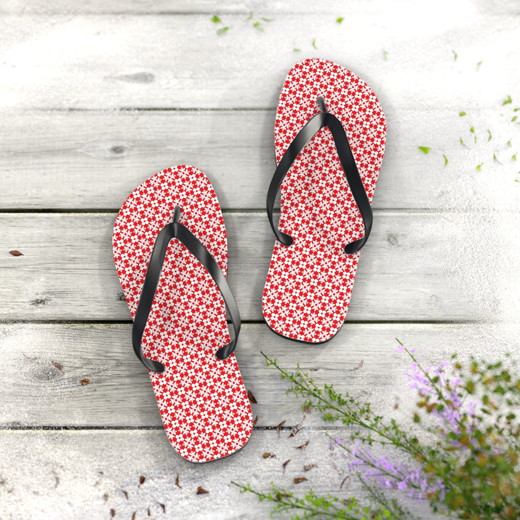 Flip Flops Flowery Red