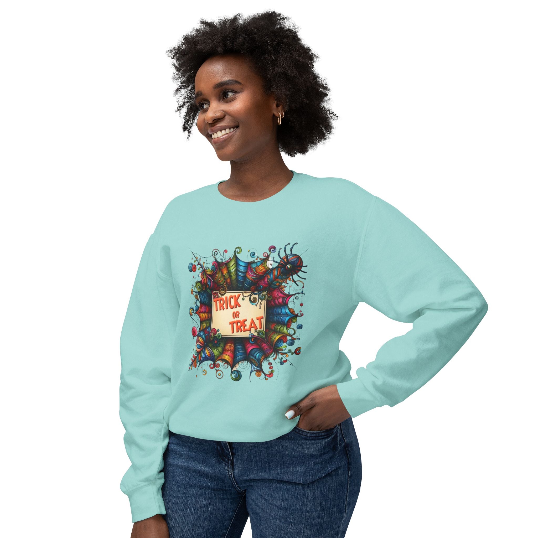 Trick or Treat Unisex Lightweight Crewneck Sweatshirt