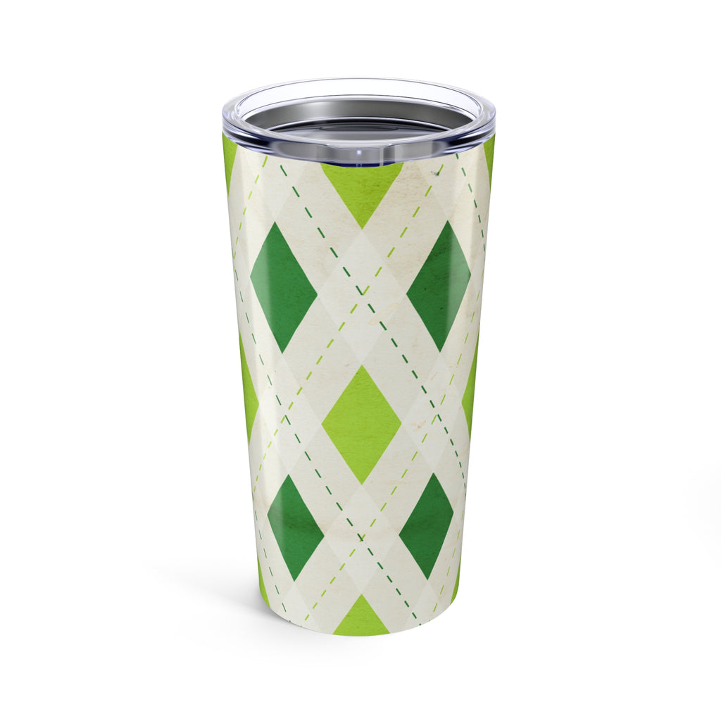 20oz Tumbler Green Diamonds