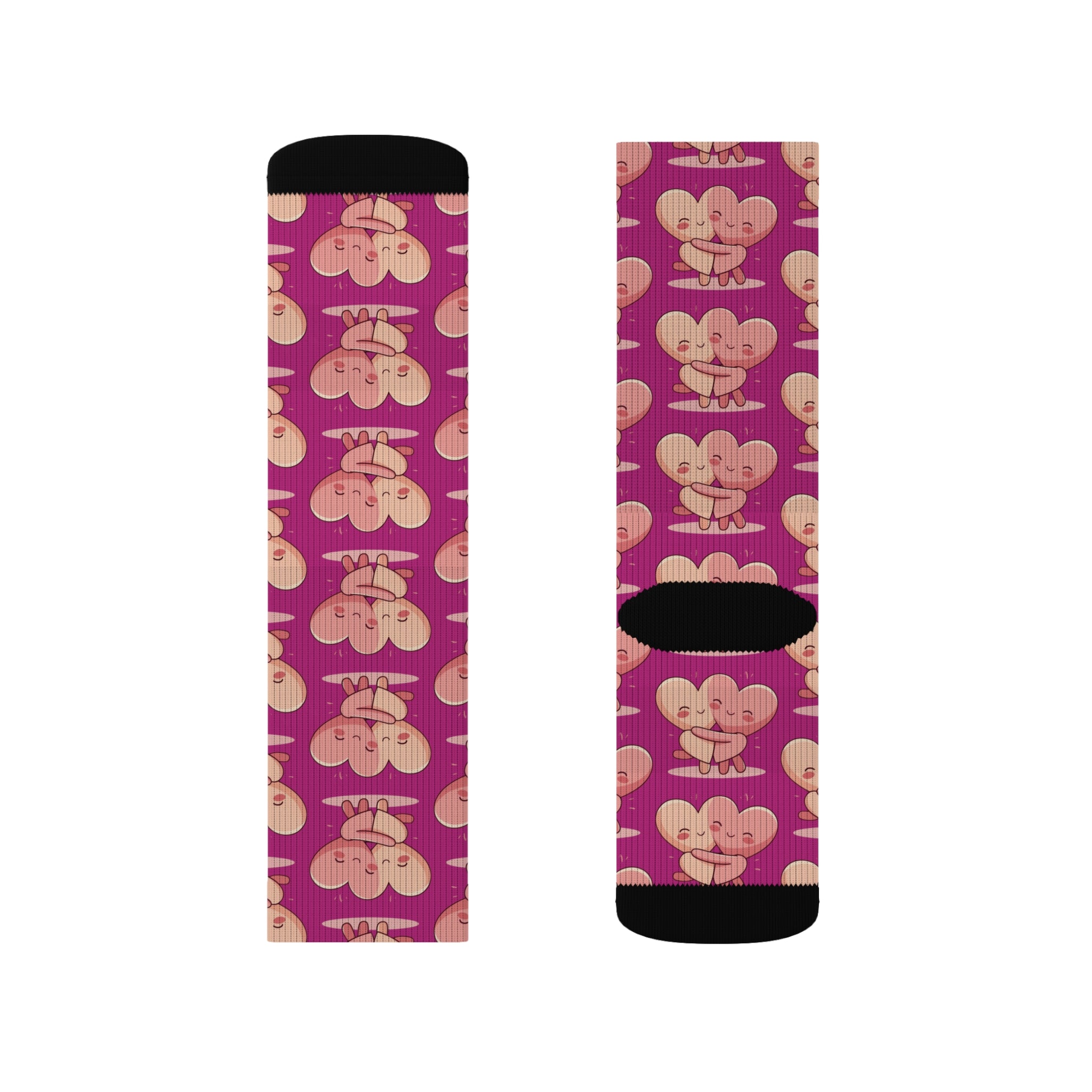 Cute Hugging Hearts Valentine's Socks