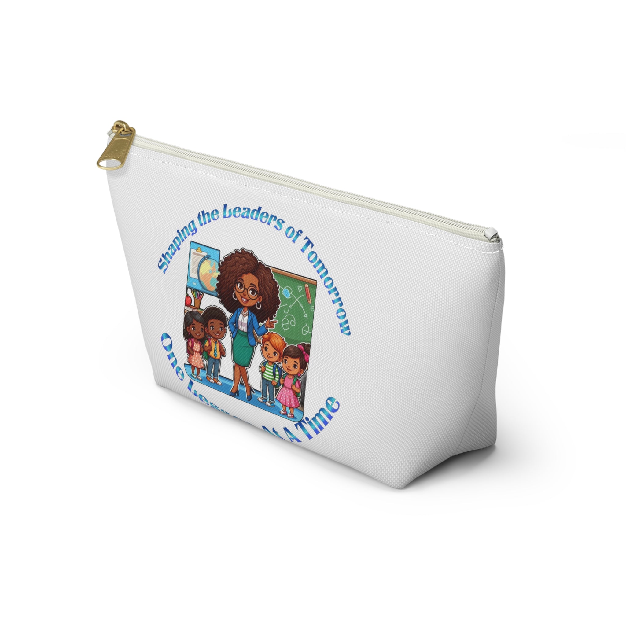 Shaping the Leaders of Tomorrow White Accessory Pouch w T-bottom