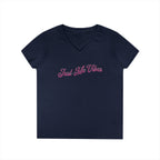 Just Me Vibes Valentine Ladies V-Neck Tee