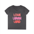 Love Learn Lead Valentine's Ladies' V-Neck T-Shirt