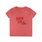 Riding Solo Valentine Ladies V-Neck Tee