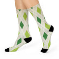 Cozy Cushioned Diamond Pattern Crew Socks