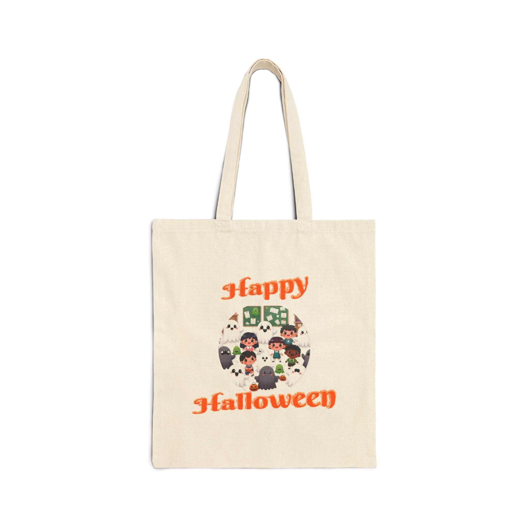 Happy Halloween Cotton Canvas Tote Bag