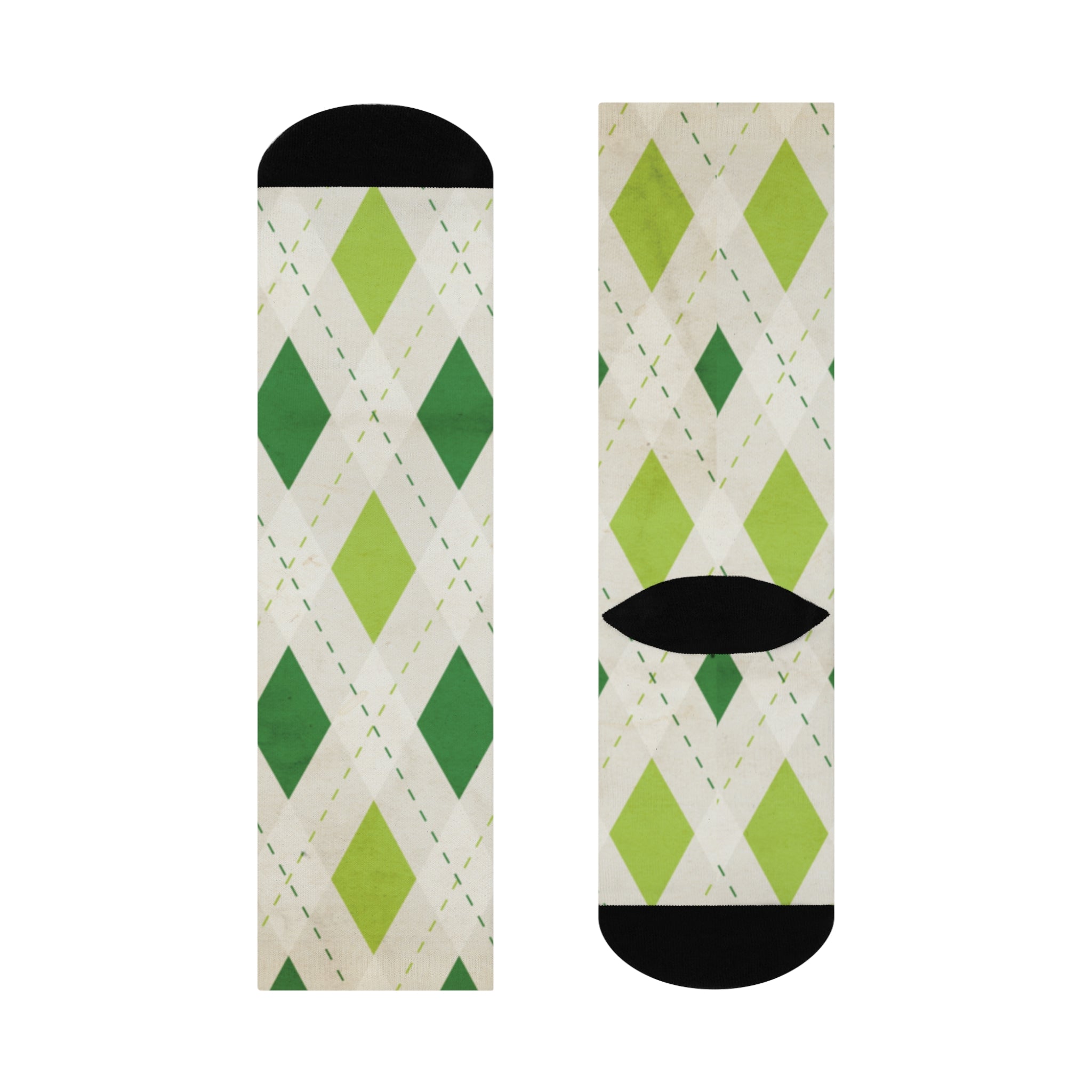 Cozy Cushioned Diamond Pattern Crew Socks
