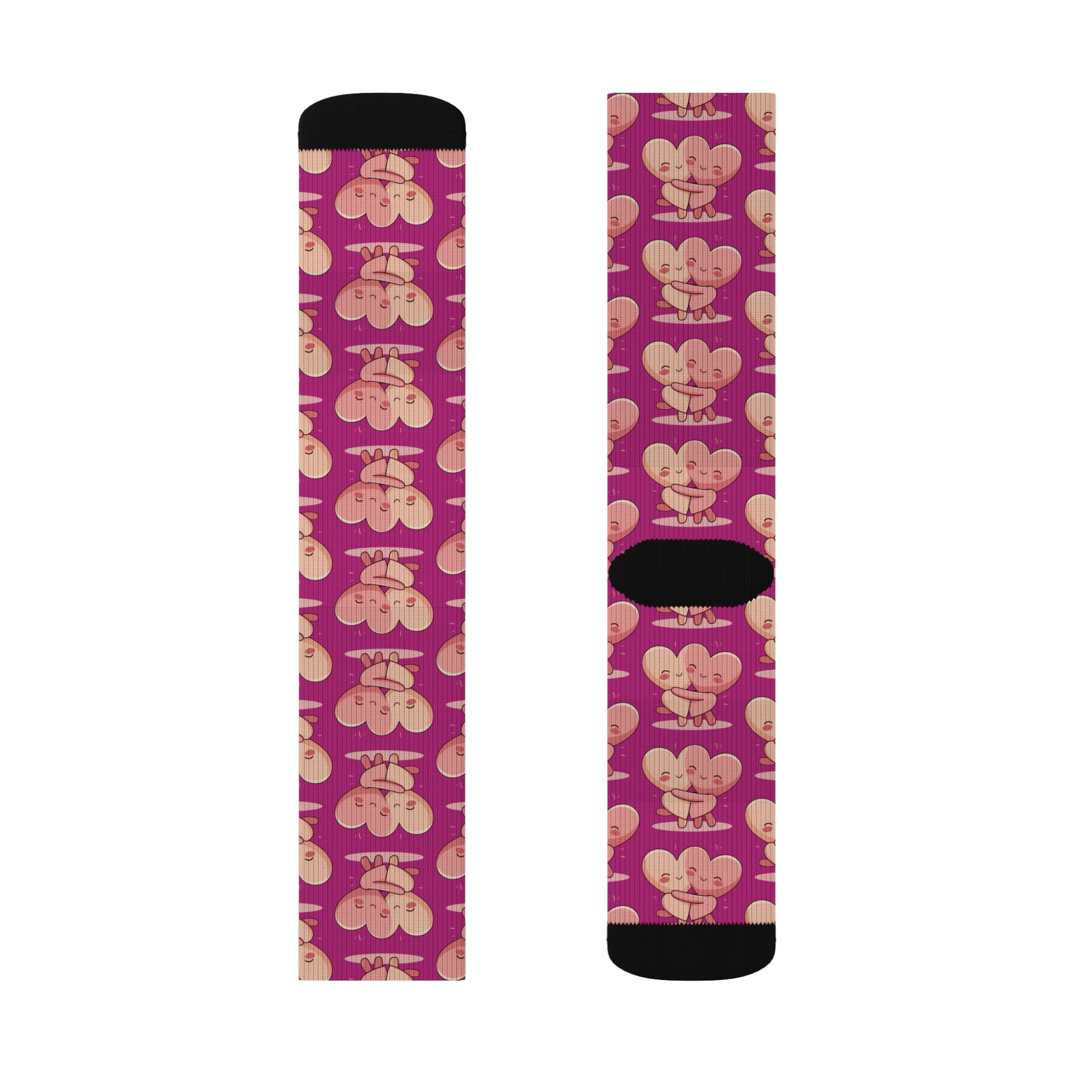 Cute Hugging Hearts Valentine's Socks
