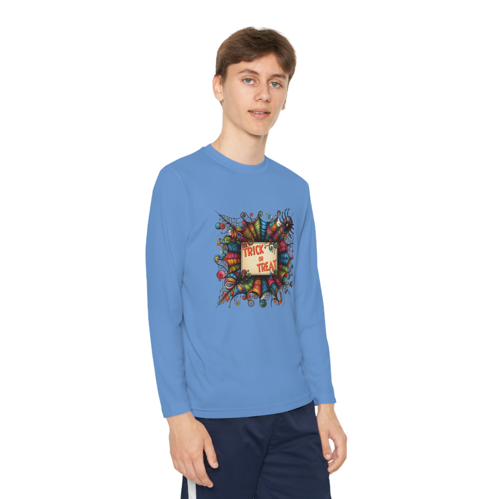 Youth Trick or Treat Spiderweb Long Sleeve Shirt
