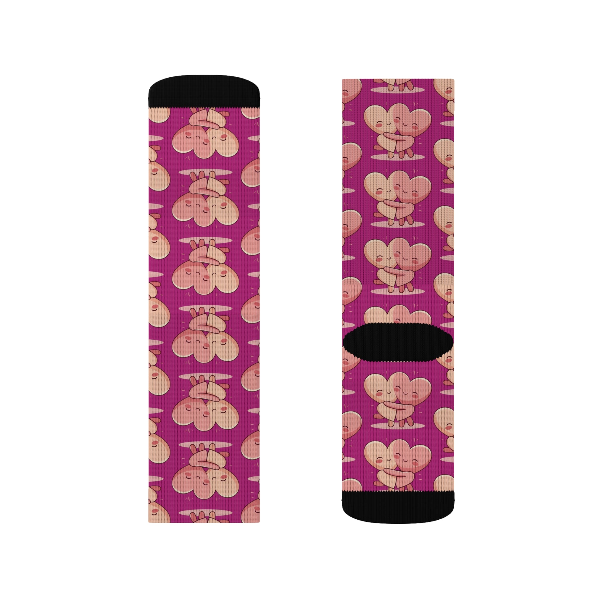 Cute Hugging Hearts Valentine's Socks