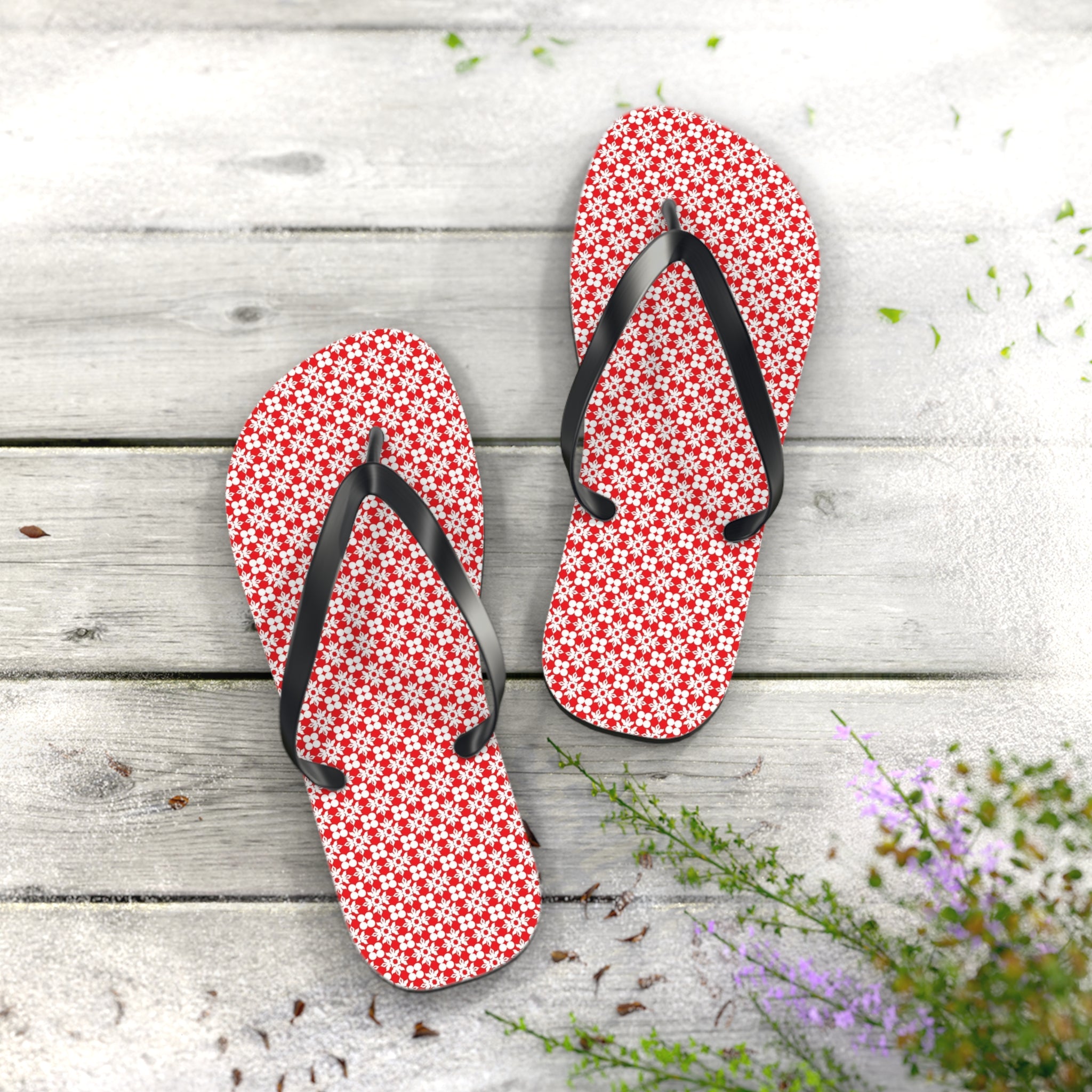 Flip Flops Flowery Red