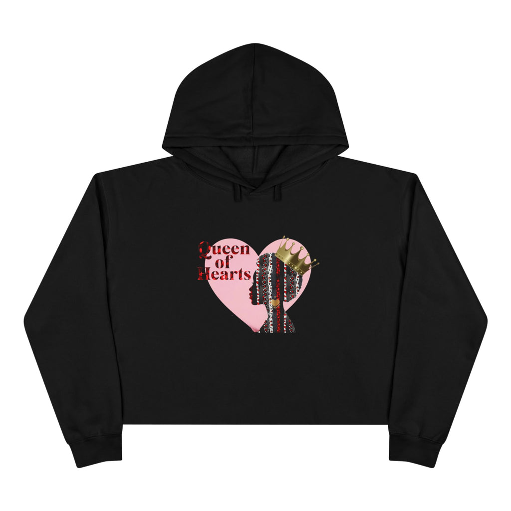 Queen of Hearts Crop Hoodie - Stylish and Empowering Women's Fashion