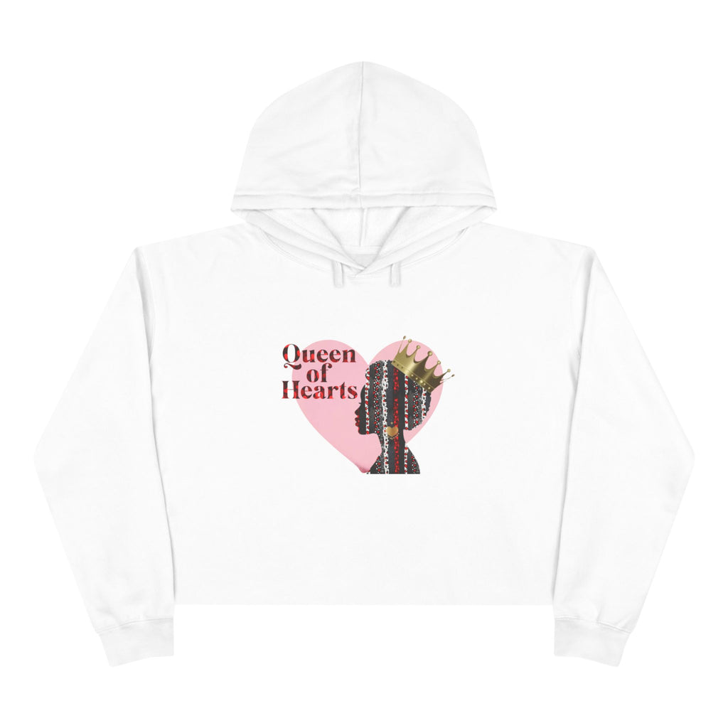 Queen of Hearts Crop Hoodie - Stylish and Empowering Women's Fashion
