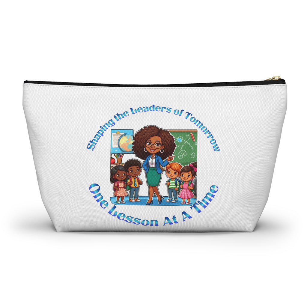 Shaping the Leaders of Tomorrow White Accessory Pouch w T-bottom