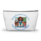 Shaping the Leaders of Tomorrow White Accessory Pouch w T-bottom