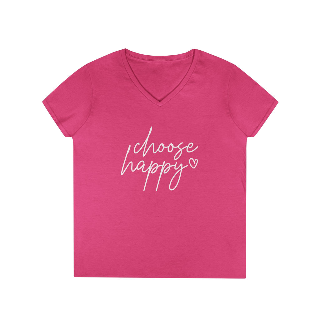 Choose Happy Ladies' V-Neck T-Shirt