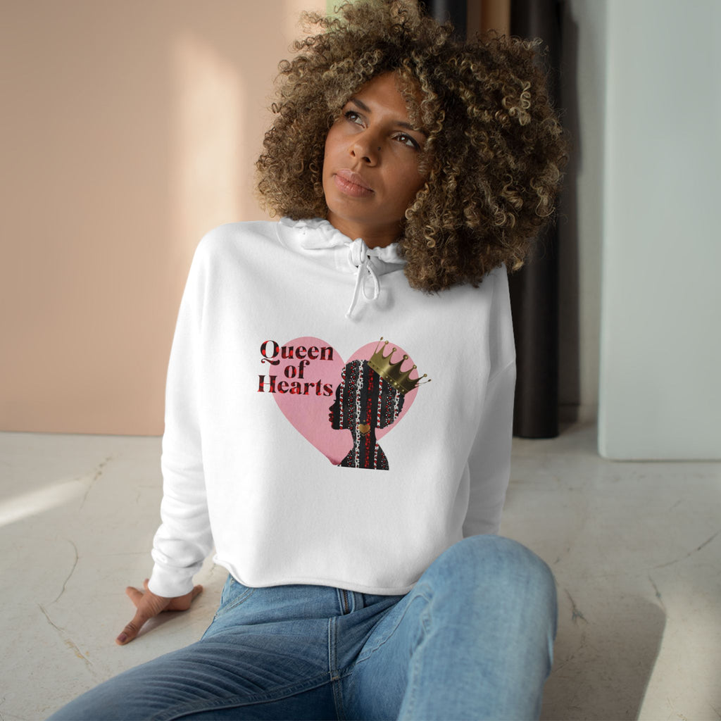 Queen of Hearts Crop Hoodie - Stylish and Empowering Women's Fashion