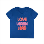 Love Learn Lead Valentine's Ladies' V-Neck T-Shirt