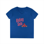 Riding Solo Valentine Ladies V-Neck Tee