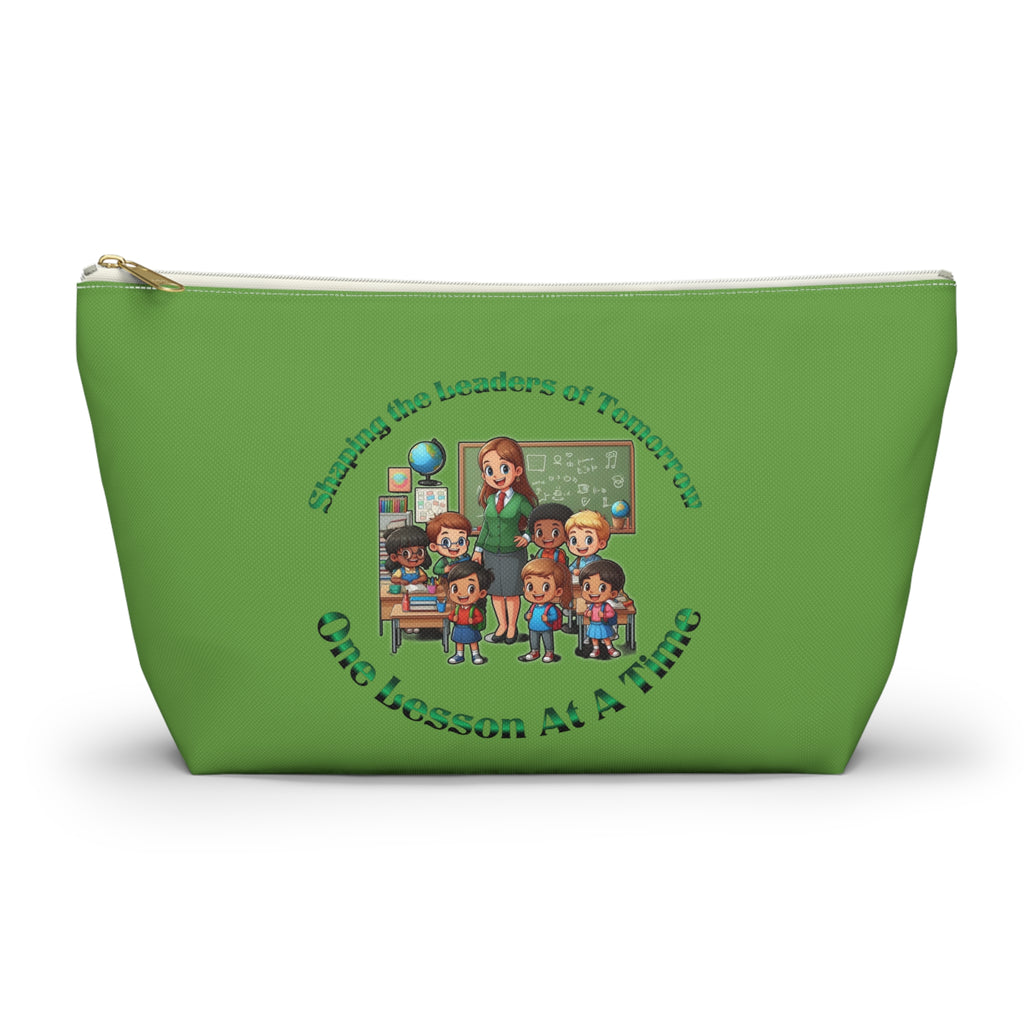 Shaping the Leaders of Tomorrow Green Accessory Pouch w T-bottom