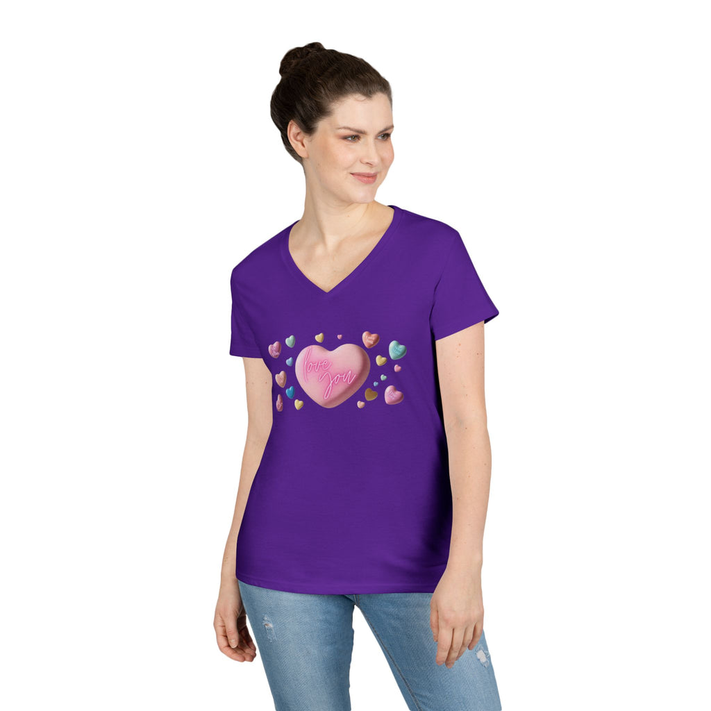 Love Hearts V-Neck T-Shirt