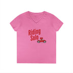 Riding Solo Valentine Ladies V-Neck Tee