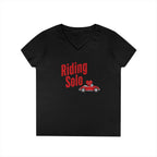 Riding Solo Valentine Ladies V-Neck Tee
