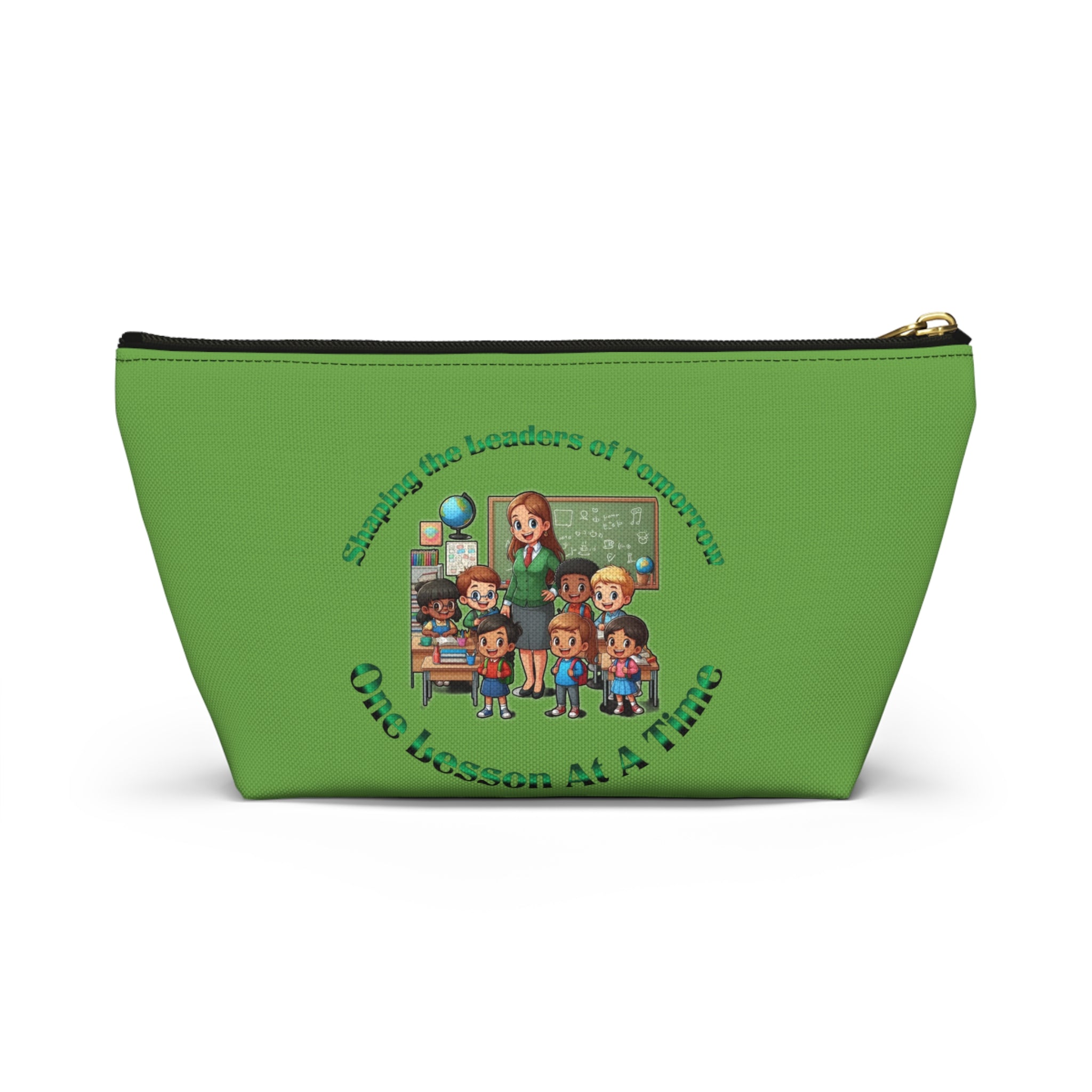 Shaping the Leaders of Tomorrow Green Accessory Pouch w T-bottom