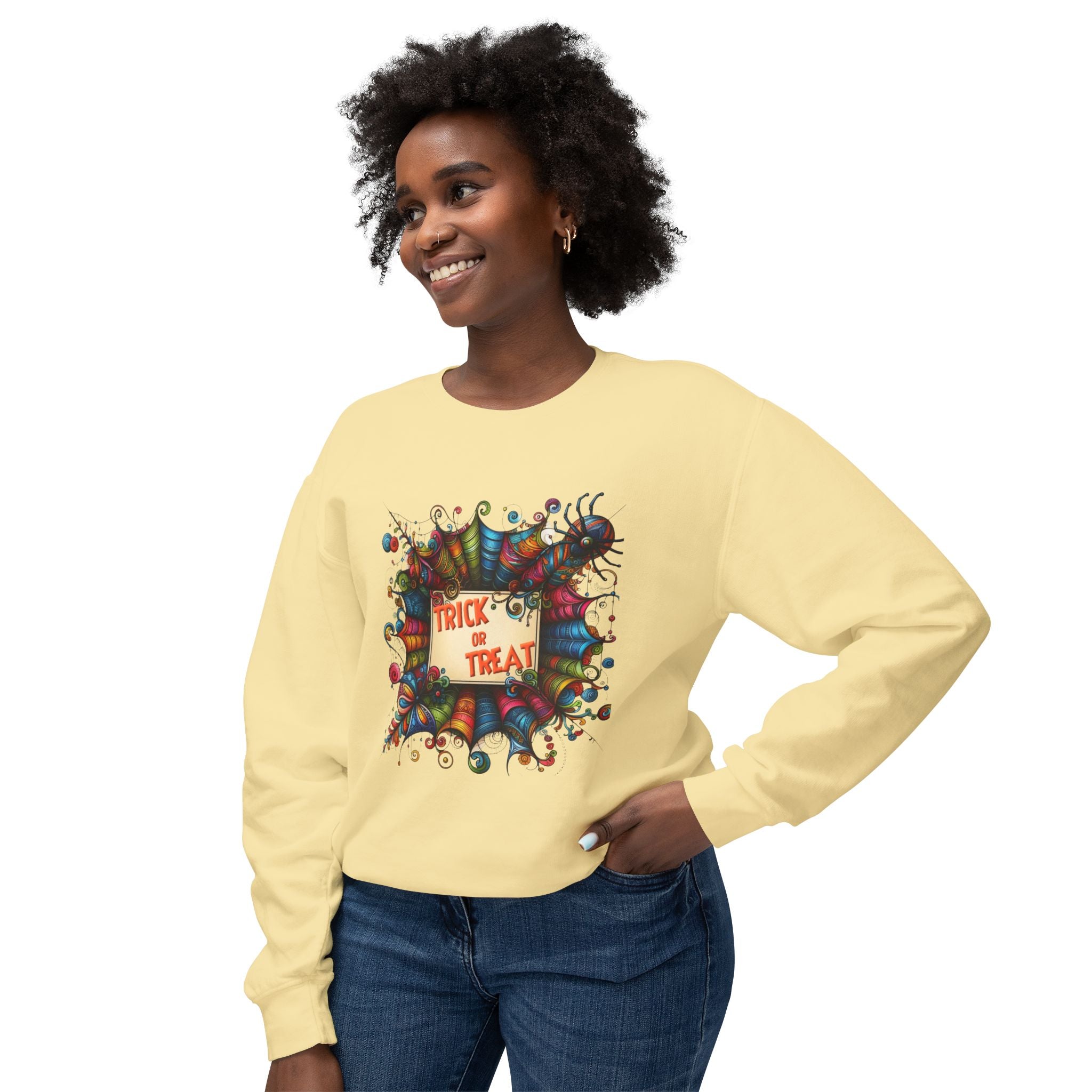 Trick or Treat Unisex Lightweight Crewneck Sweatshirt
