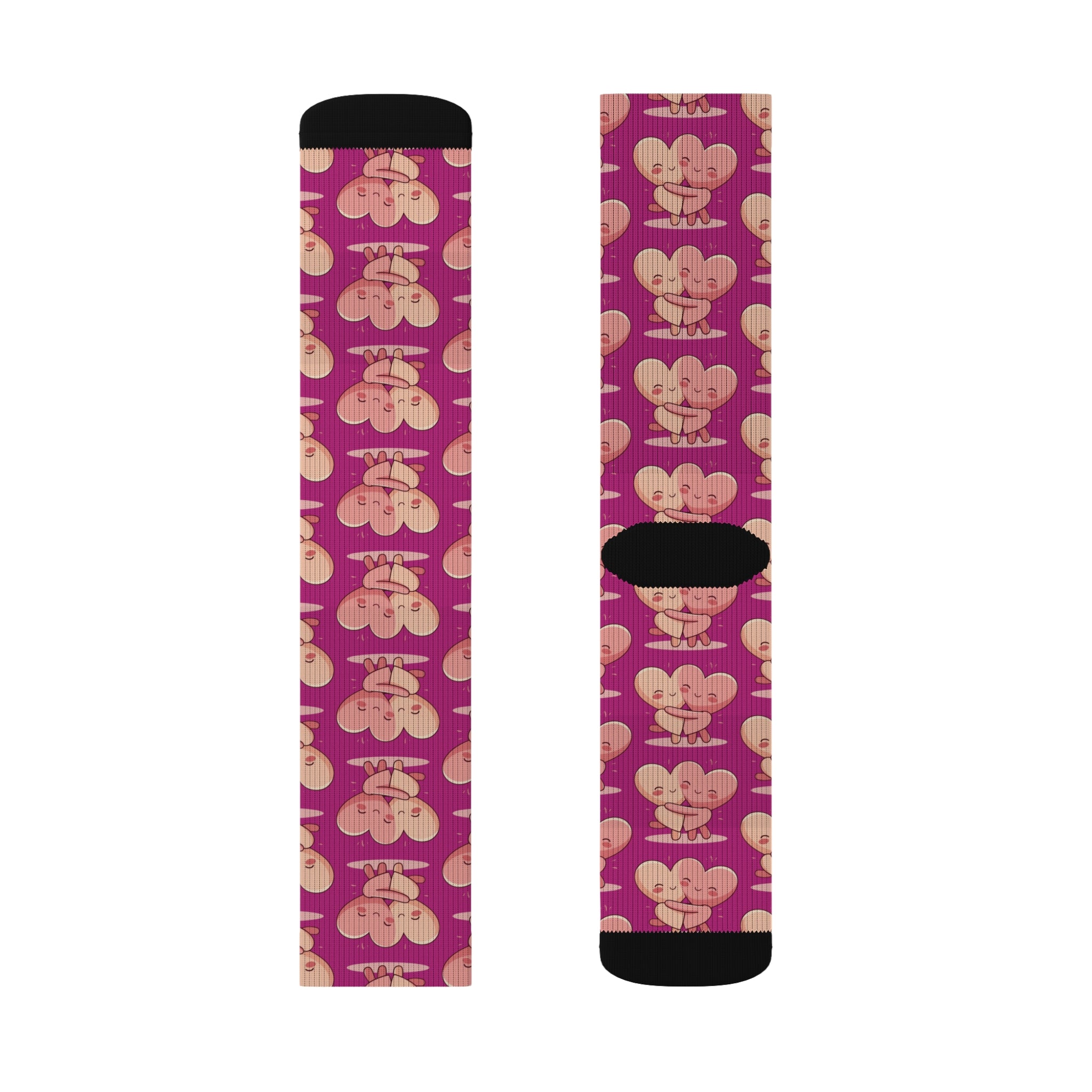 Cute Hugging Hearts Valentine's Socks