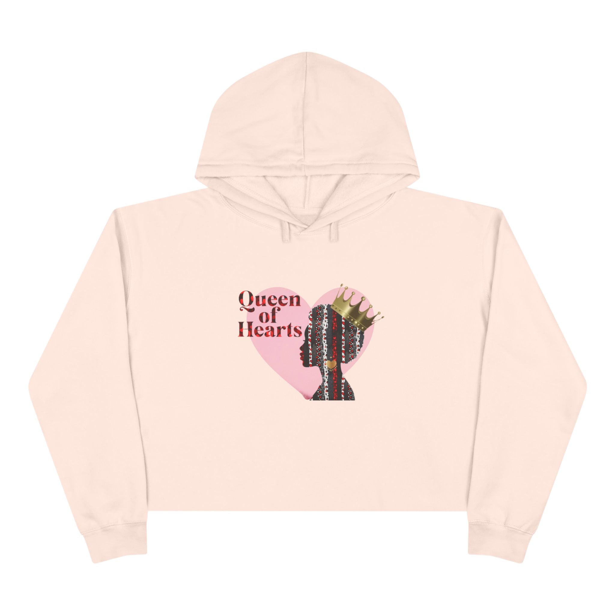Queen of Hearts Crop Hoodie - Stylish and Empowering Women's Fashion