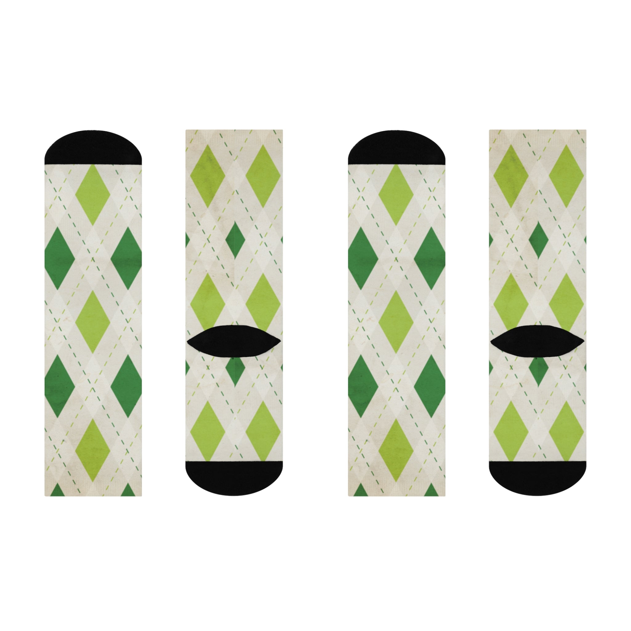 Cozy Cushioned Diamond Pattern Crew Socks