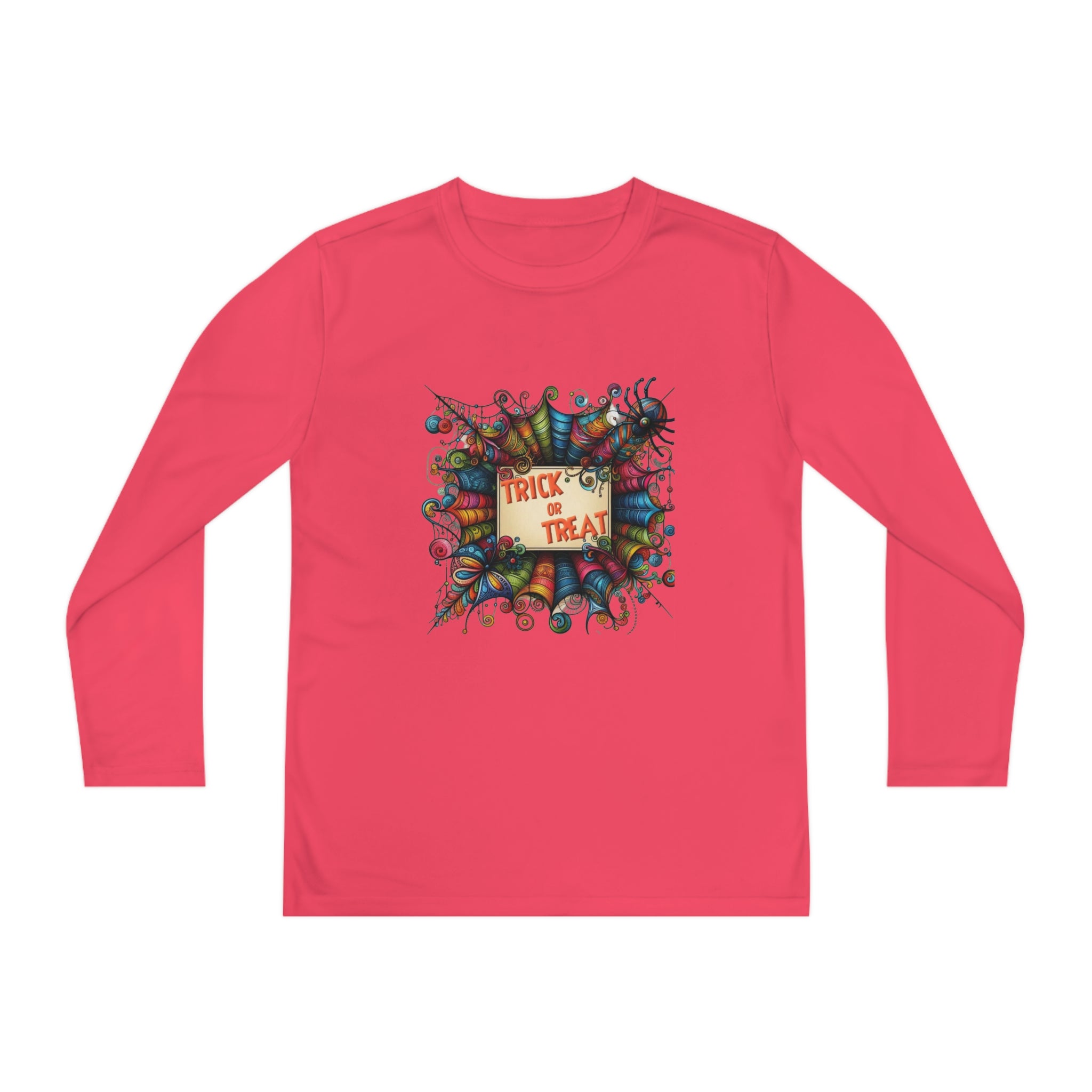 Youth Trick or Treat Spiderweb Long Sleeve Shirt