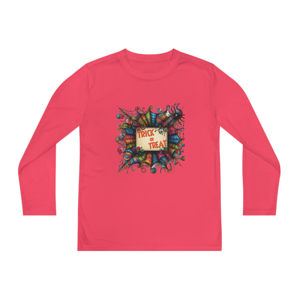 Youth Trick or Treat Spiderweb Long Sleeve Shirt