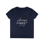 Choose Happy Ladies' V-Neck T-Shirt