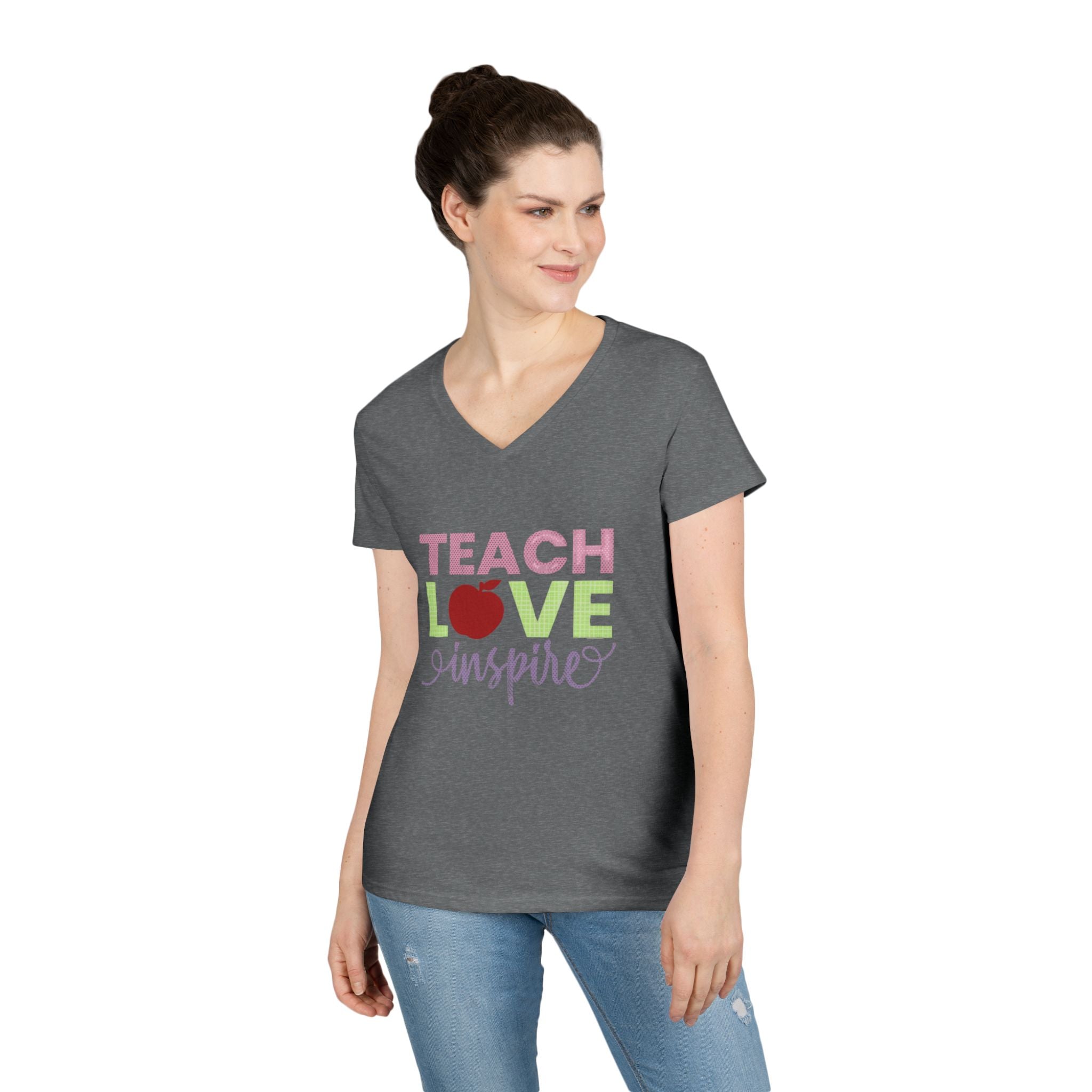 Teach Love Inspire Ladies' V-Neck T-Shirt