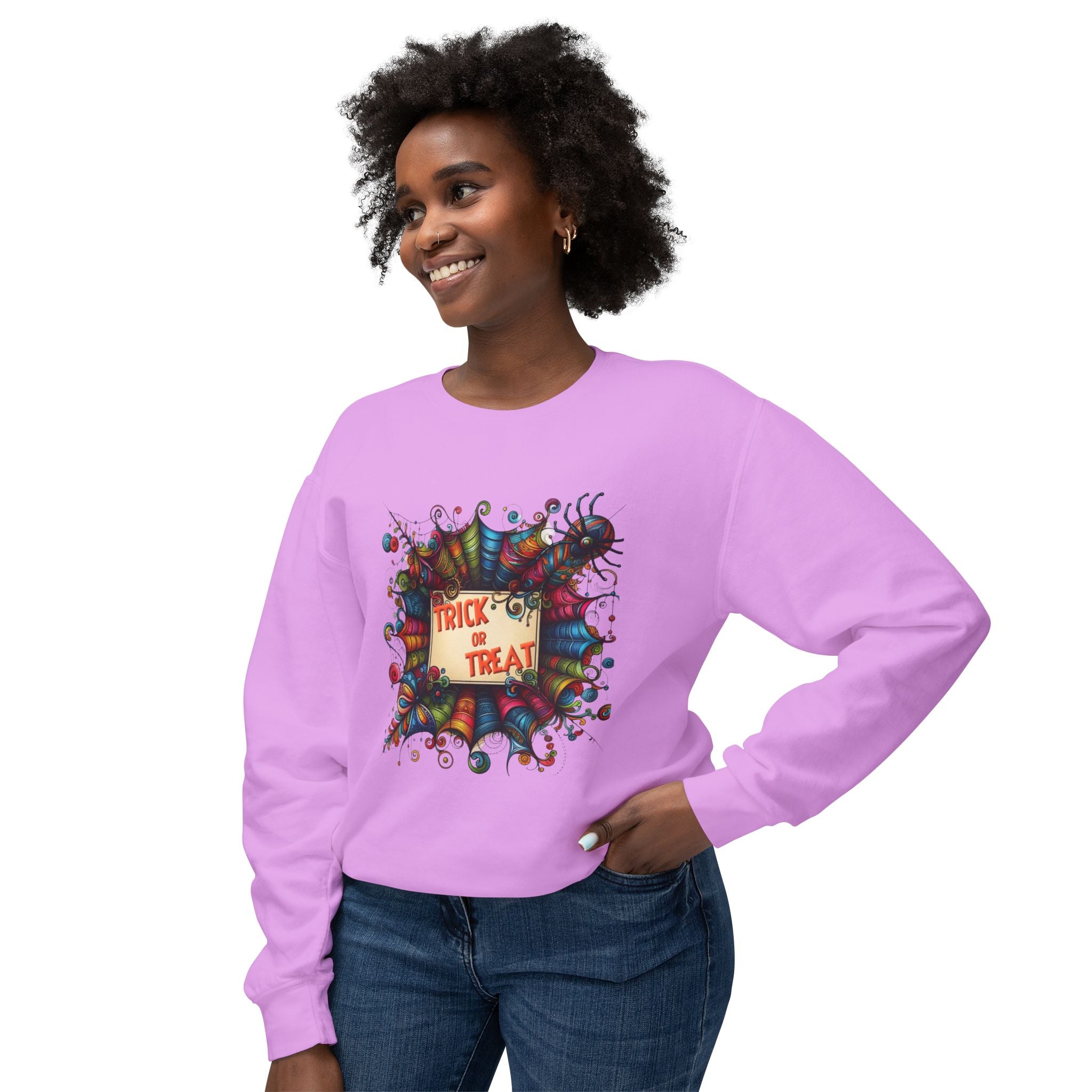 Trick or Treat Unisex Lightweight Crewneck Sweatshirt