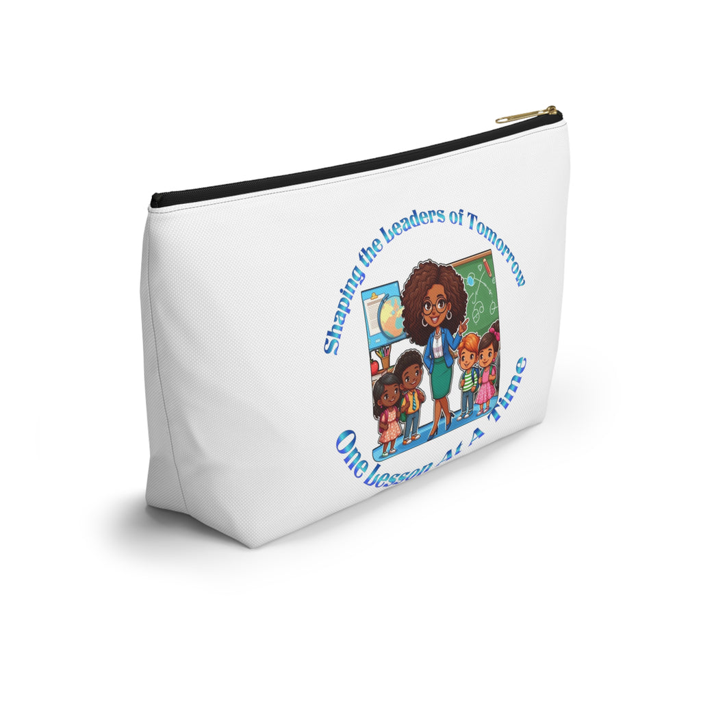 Shaping the Leaders of Tomorrow White Accessory Pouch w T-bottom