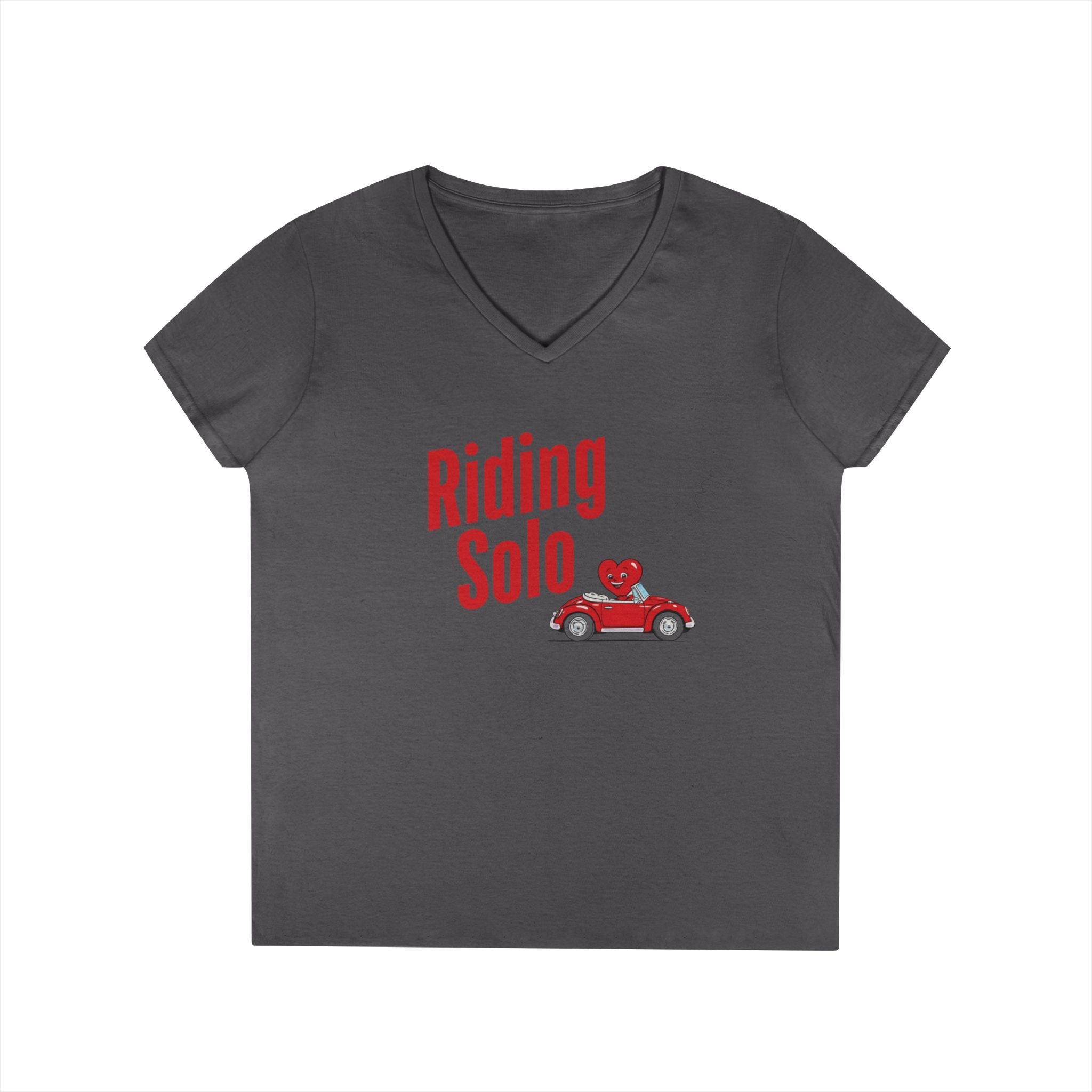 Riding Solo Valentine Ladies V-Neck Tee