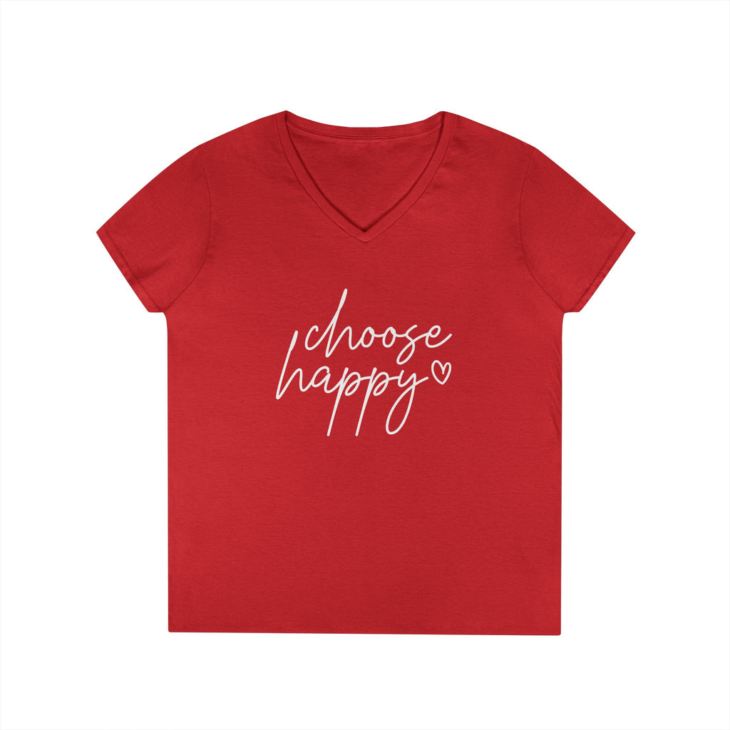 Choose Happy Ladies' V-Neck T-Shirt