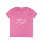 Choose Happy Ladies' V-Neck T-Shirt