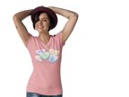 Single Hearts Valentine Ladies V-Neck Tee