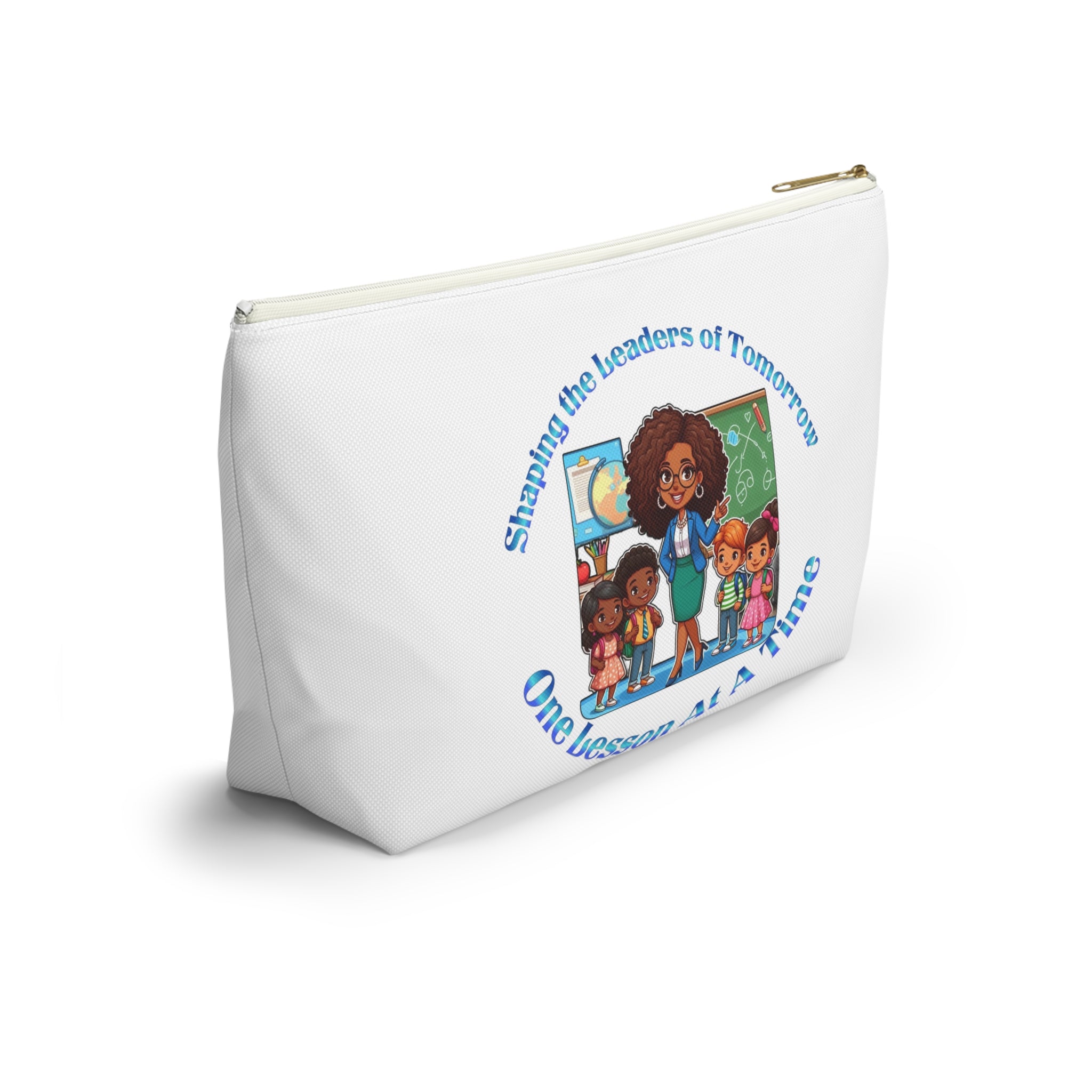 Shaping the Leaders of Tomorrow White Accessory Pouch w T-bottom